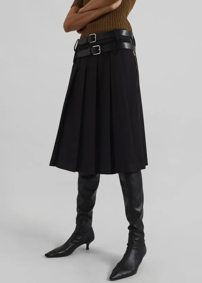 Clothing Women The Frankie Shop Sarina Pleated Skirt 8211 Black