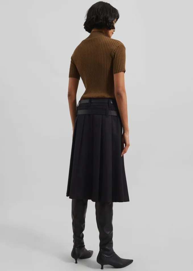 Clothing Women The Frankie Shop Sarina Pleated Skirt 8211 Black