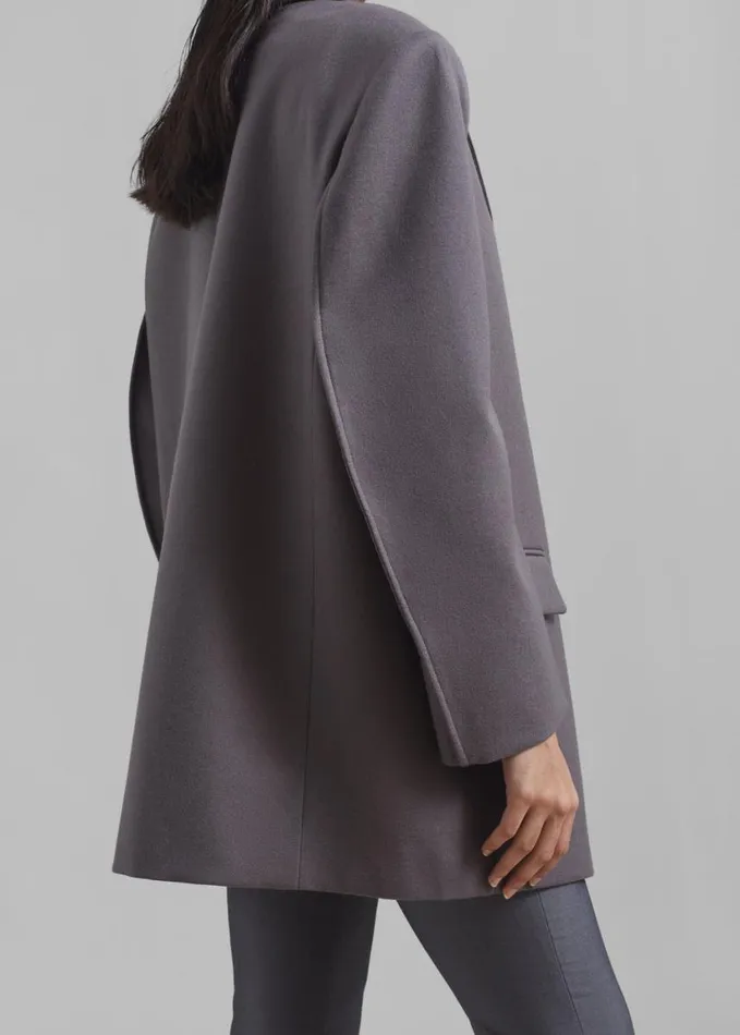 Clothing Women The Frankie Shop Silas Oversized Wool Blazer 8211 Grey