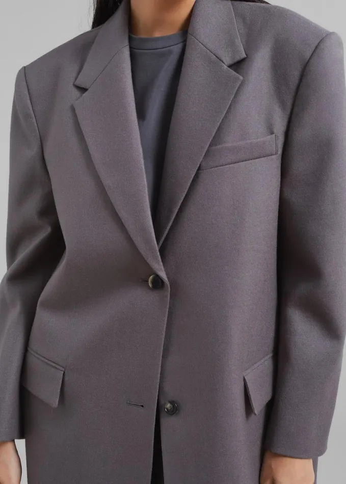Clothing Women The Frankie Shop Silas Oversized Wool Blazer 8211 Grey