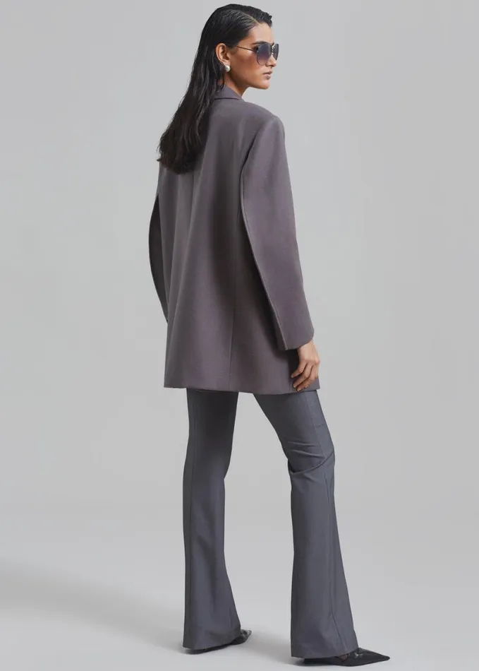 Clothing Women The Frankie Shop Silas Oversized Wool Blazer 8211 Grey