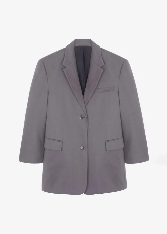 Clothing Women The Frankie Shop Silas Oversized Wool Blazer 8211 Grey