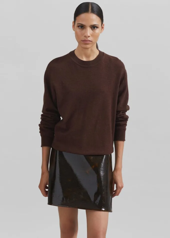 Clothing Women The Frankie Shop Sportmax Beta Skirt 8211 Dark Brown