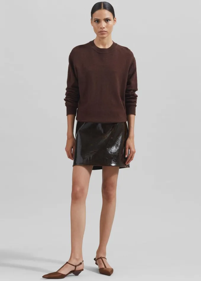 Clothing Women The Frankie Shop Sportmax Beta Skirt 8211 Dark Brown