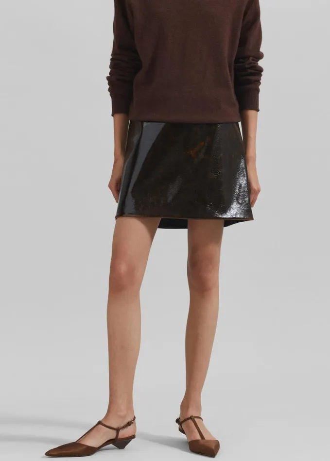Clothing Women The Frankie Shop Sportmax Beta Skirt 8211 Dark Brown