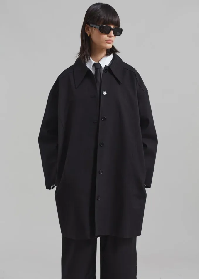 Clothing Women The Frankie Shop Stevie Peacoat 8211 Black