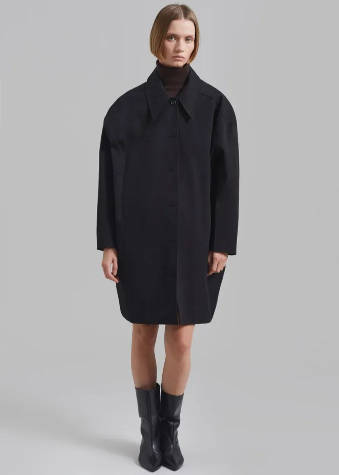 Clothing Women The Frankie Shop Stevie Peacoat 8211 Black