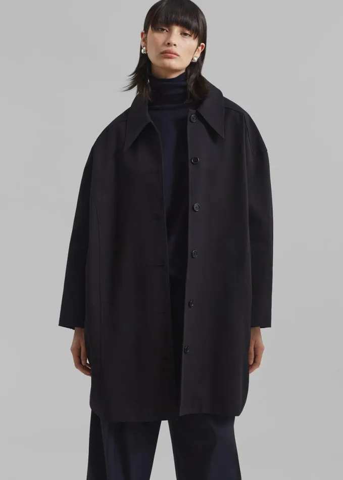 Clothing Women The Frankie Shop Stevie Peacoat 8211 Black
