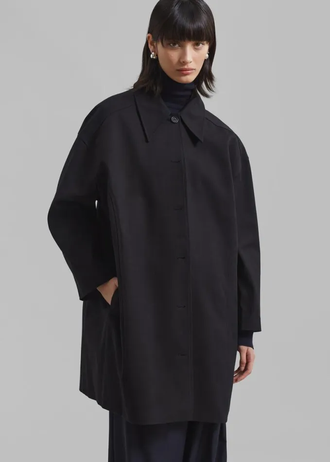 Clothing Women The Frankie Shop Stevie Peacoat 8211 Black
