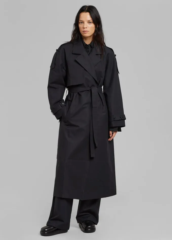 Clothing Women The Frankie Shop Suzanne Trench Coat 8211 Black