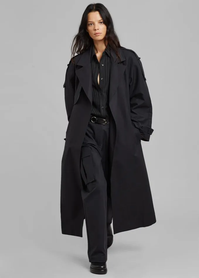 Clothing Women The Frankie Shop Suzanne Trench Coat 8211 Black