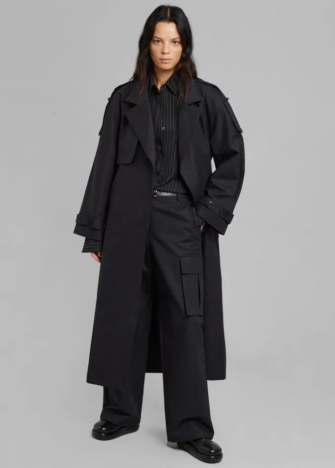 Clothing Women The Frankie Shop Suzanne Trench Coat 8211 Black