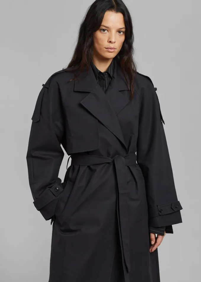 Clothing Women The Frankie Shop Suzanne Trench Coat 8211 Black