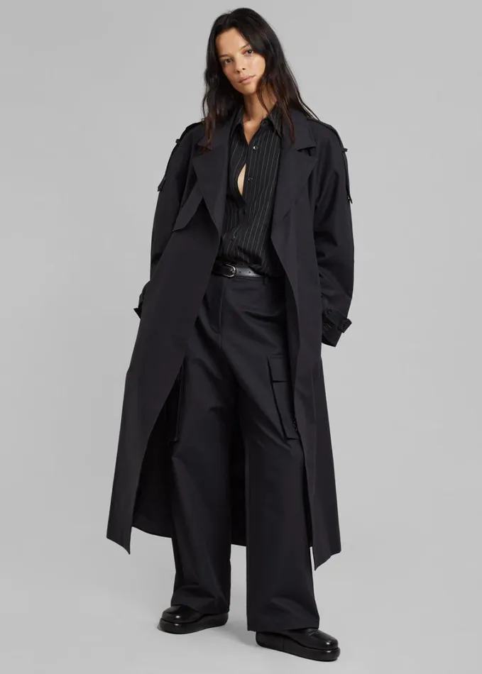 Clothing Women The Frankie Shop Suzanne Trench Coat 8211 Black