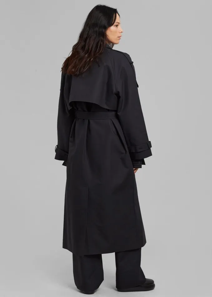 Clothing Women The Frankie Shop Suzanne Trench Coat 8211 Black