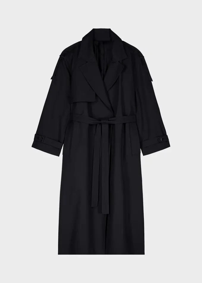 Clothing Women The Frankie Shop Suzanne Trench Coat 8211 Black