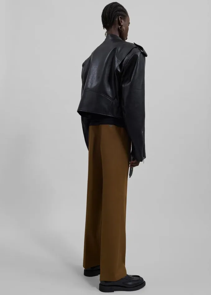 Clothing Women The Frankie Shop Teagan Boxy Faux Leather Jacket 8211 Black