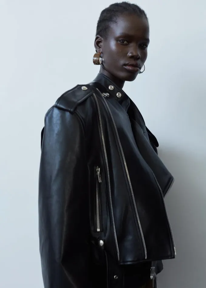 Clothing Women The Frankie Shop Teagan Boxy Faux Leather Jacket 8211 Black