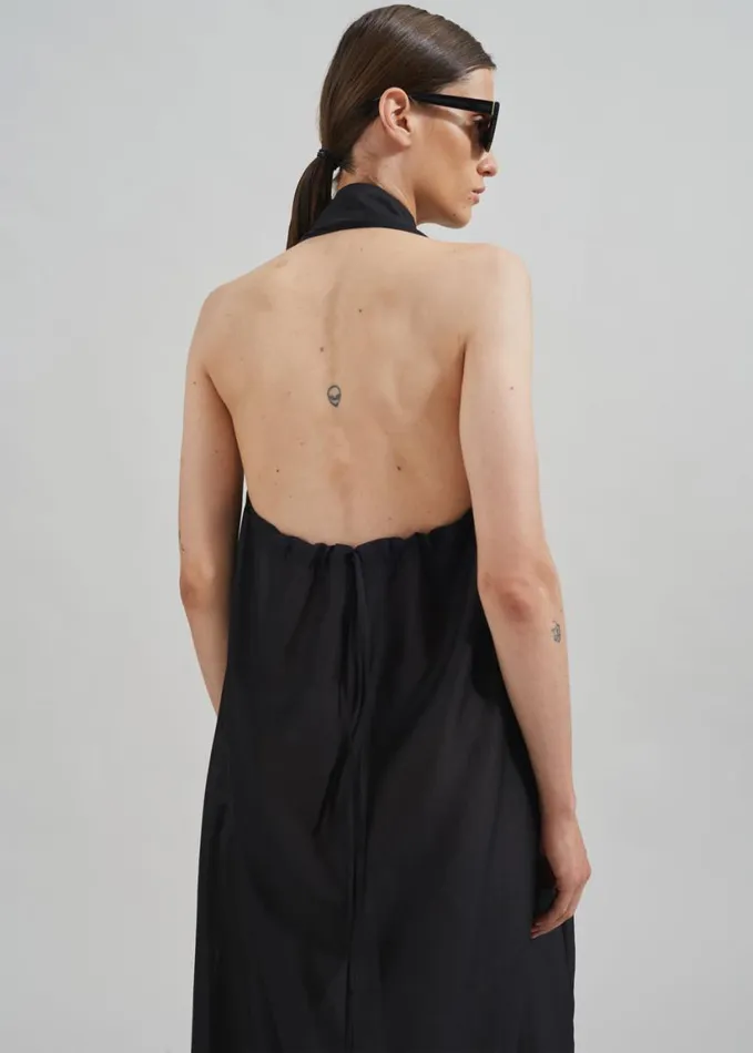 Clothing Women The Frankie Shop Temi Sheer Halter Dress 8211 Black