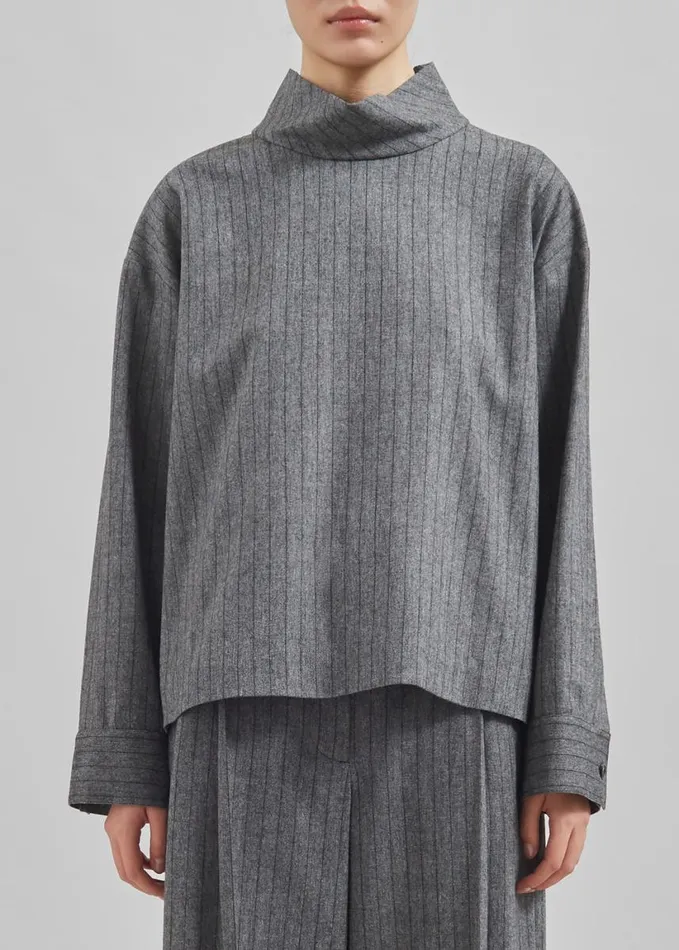 Clothing Women The Frankie Shop The Garment Tilda Top 8211 GreyBlack Stripe
