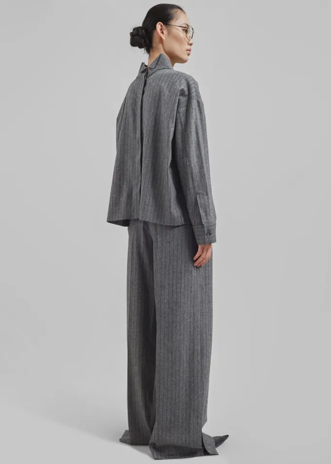 Clothing Women The Frankie Shop The Garment Tilda Top 8211 GreyBlack Stripe