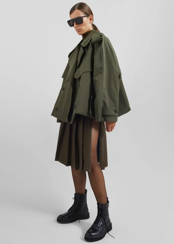 Clothing Women The Frankie Shop Tromso Convertible Trench 8211 Khaki