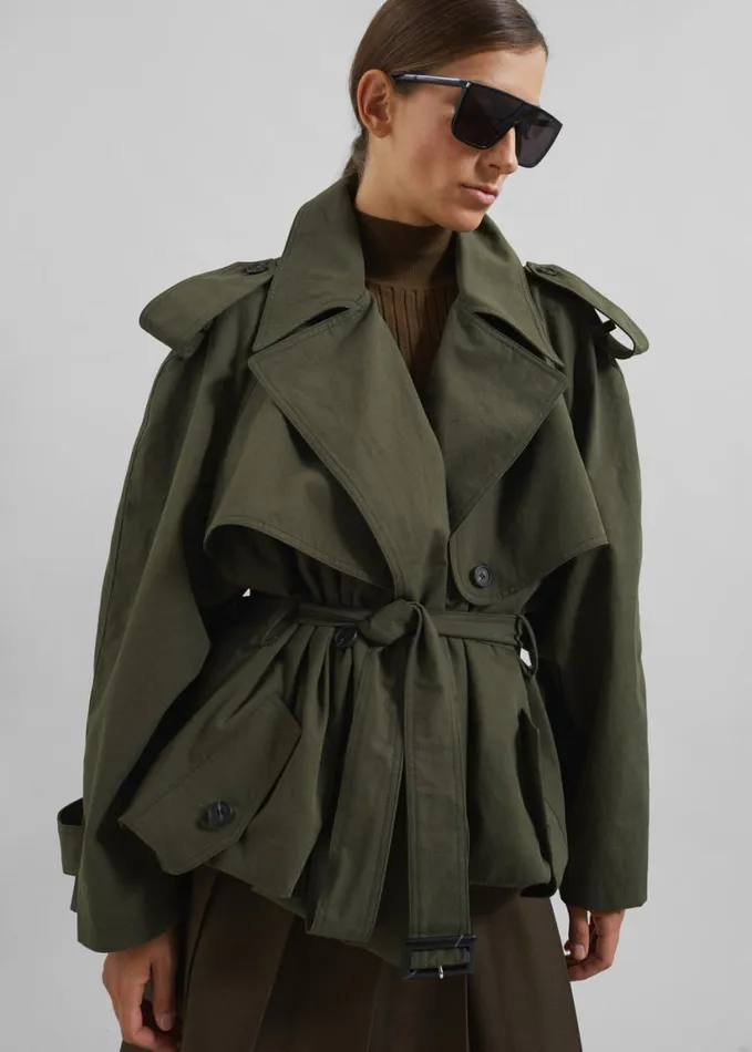 Clothing Women The Frankie Shop Tromso Convertible Trench 8211 Khaki
