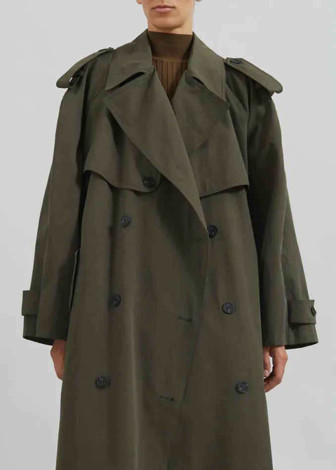 Clothing Women The Frankie Shop Tromso Convertible Trench 8211 Khaki
