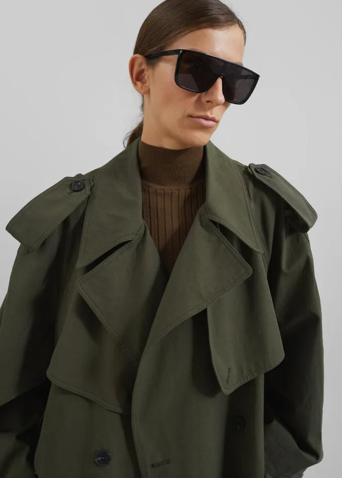 Clothing Women The Frankie Shop Tromso Convertible Trench 8211 Khaki