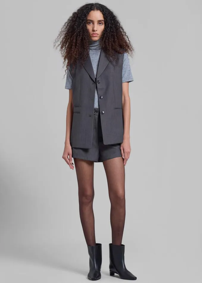 Clothing Women The Frankie Shop Xandra Mini Shorts 8211 Grey
