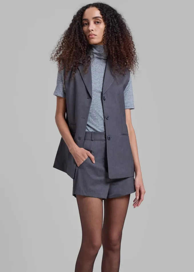 Clothing Women The Frankie Shop Xandra Mini Shorts 8211 Grey