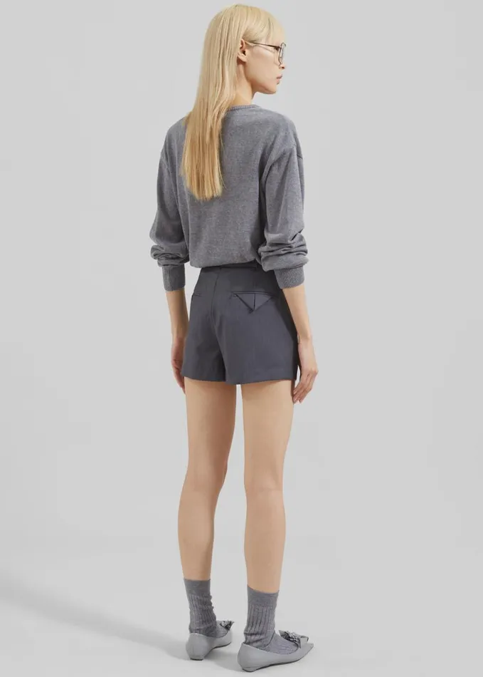 Clothing Women The Frankie Shop Xandra Mini Shorts 8211 Grey