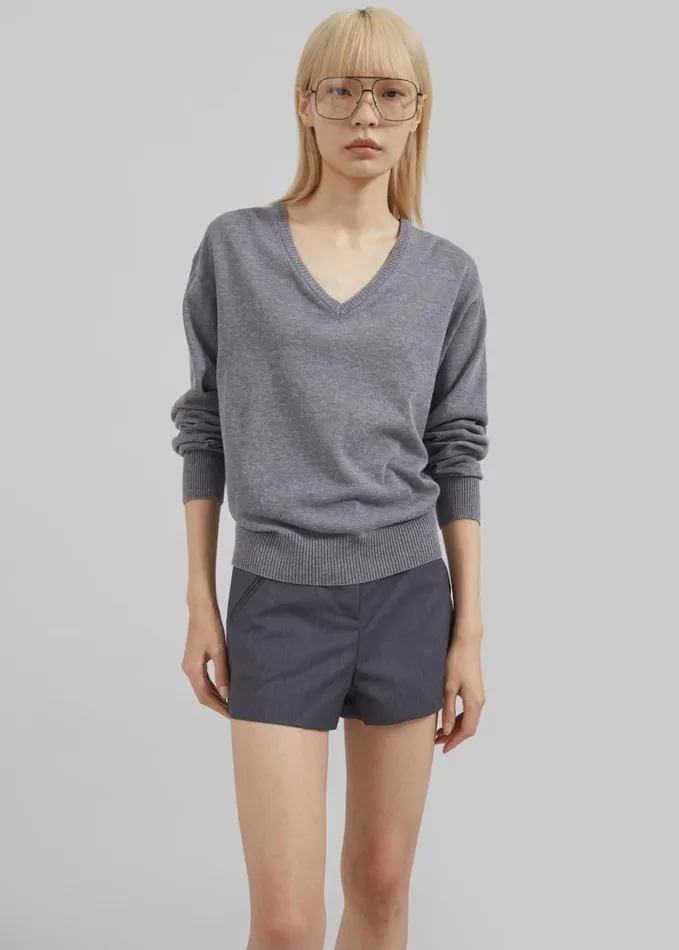Clothing Women The Frankie Shop Xandra Mini Shorts 8211 Grey