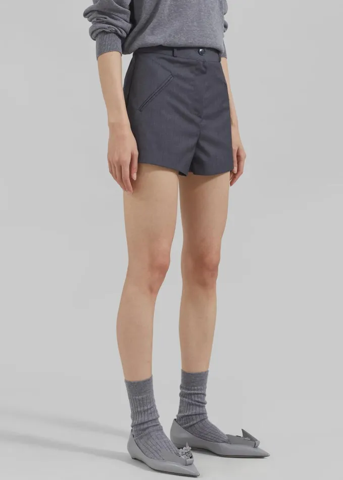 Clothing Women The Frankie Shop Xandra Mini Shorts 8211 Grey