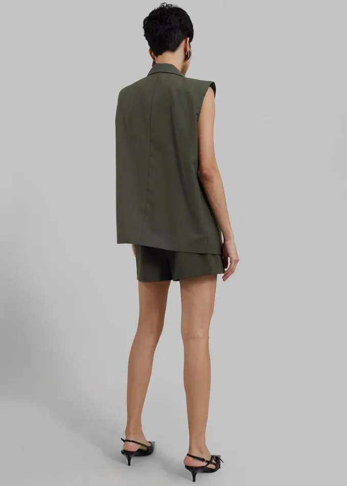 Clothing Women The Frankie Shop Xandra Mini Shorts 8211 Khaki