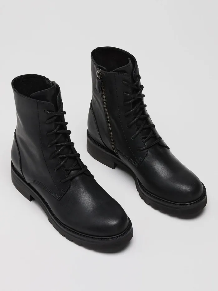 Coin Leather Bootie Black Women Eileen Fisher Shoes