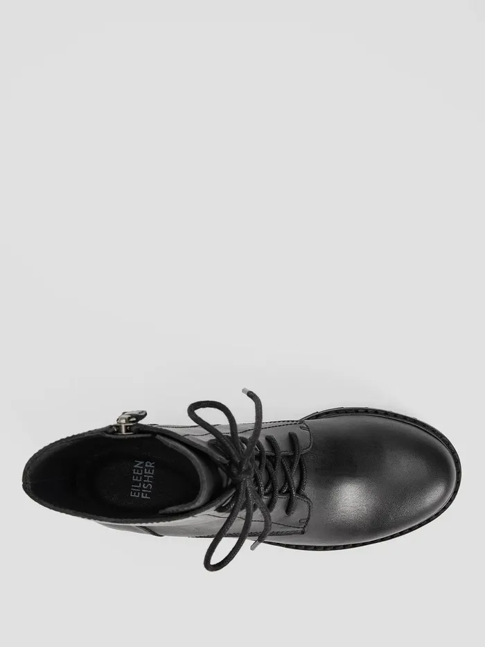 Coin Leather Bootie Black Women Eileen Fisher Shoes