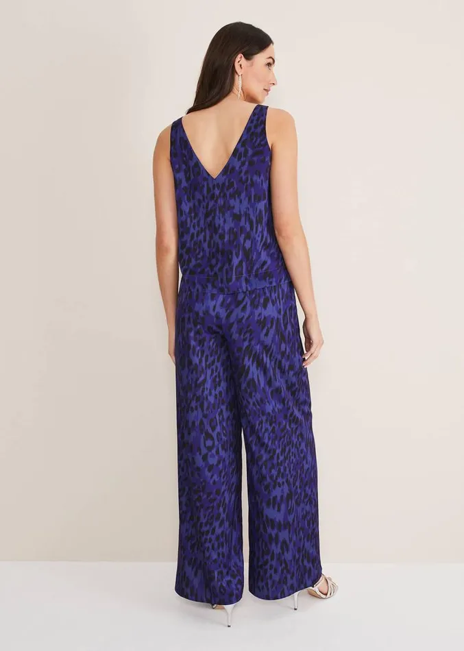 Coletta Leopard Print Trousers Ultra Violet Women Phase Eight Trousers