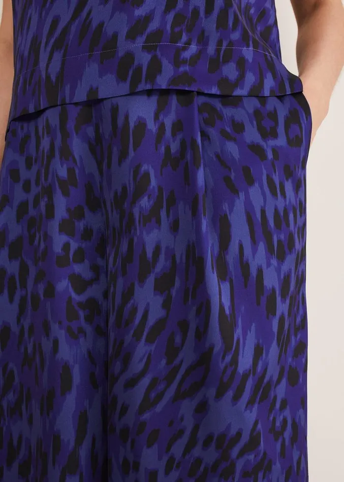 Coletta Leopard Print Trousers Ultra Violet Women Phase Eight Trousers