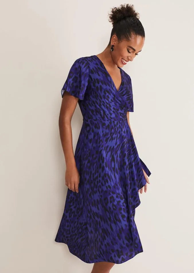 Colletta Print Wrap Dress Ultra Violet Women Phase Eight Dresses