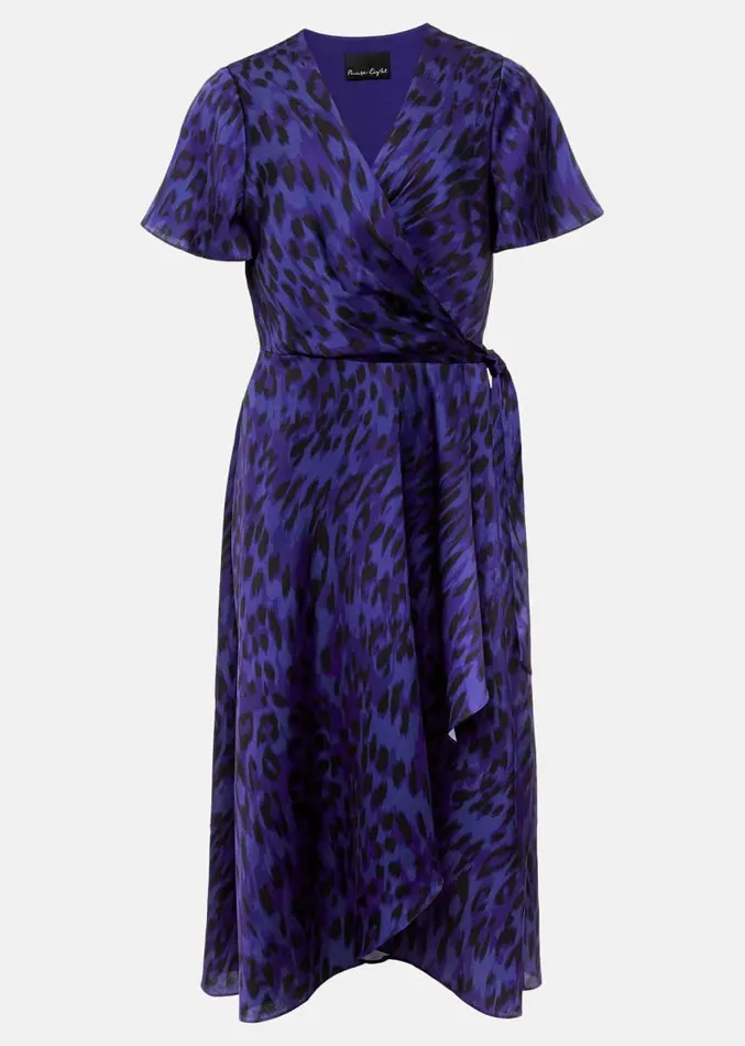 Colletta Print Wrap Dress Ultra Violet Women Phase Eight Dresses