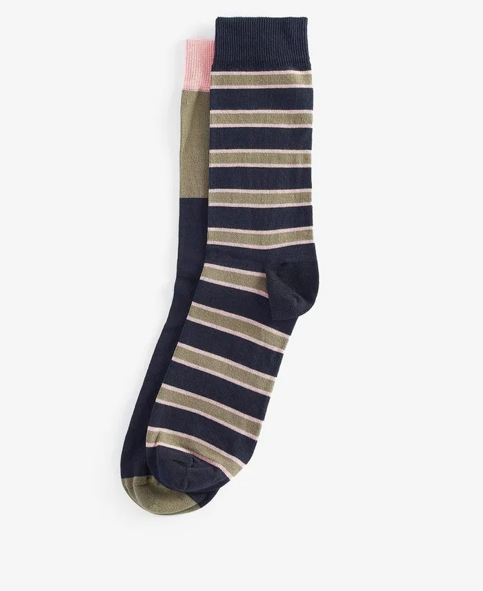 ColourBlock Socks Gift Set Navyolivepink Men Barbour Socks
