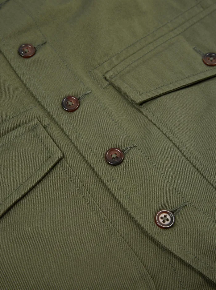 Cotton Twill Men Universal Works Universal Works Field Waistcoat In Light Olive Twill