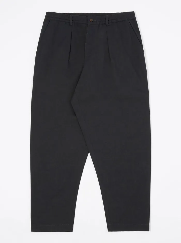 Cotton Twill Men Universal Works Universal Works Pleated Track Pant In Black Twill
