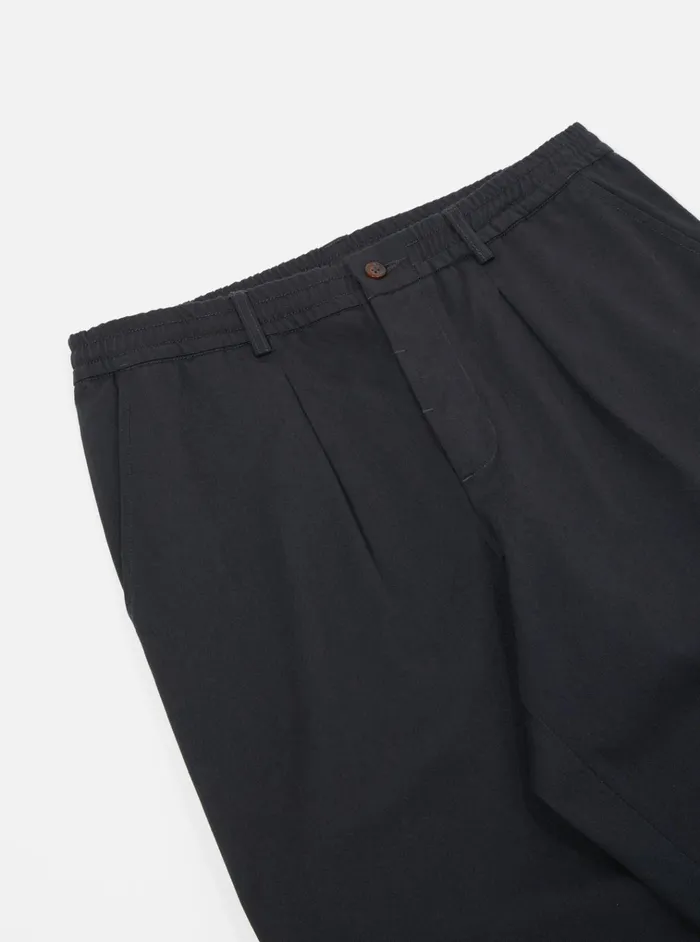 Cotton Twill Men Universal Works Universal Works Pleated Track Pant In Black Twill