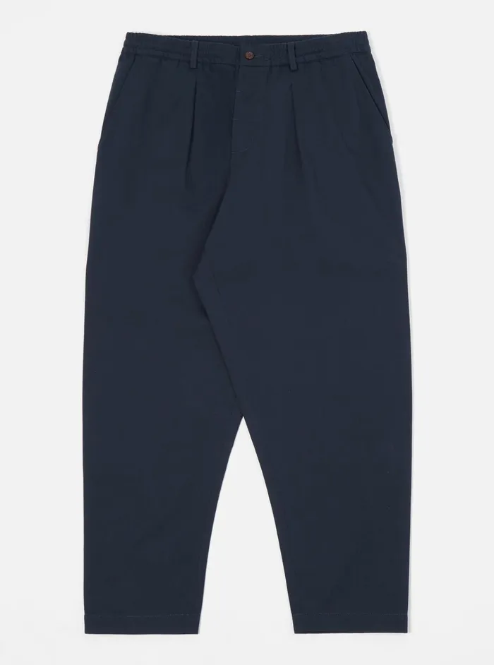 Cotton Twill Men Universal Works Universal Works Pleated Track Pant In Navy Twill
