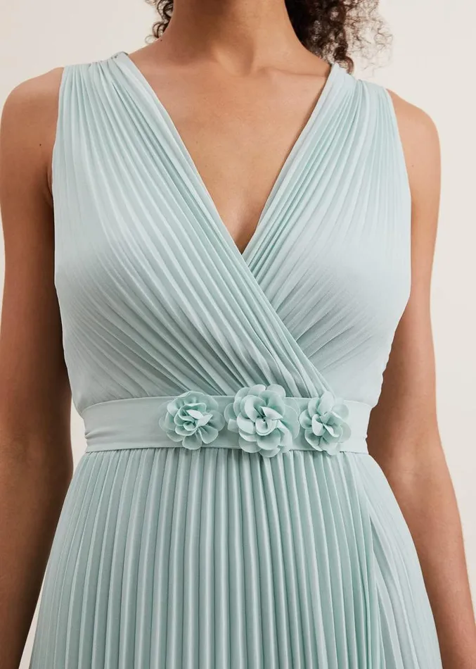 Cressida Pleat Midi Dress Pale Blue Women Phase Eight Dresses