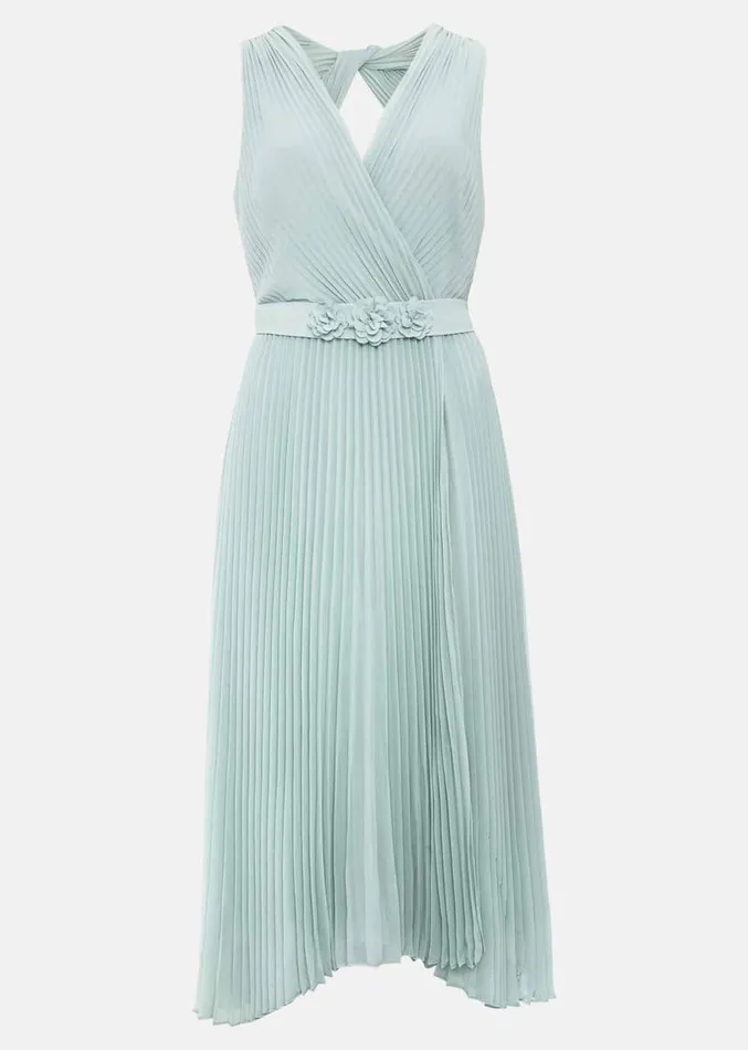 Cressida Pleat Midi Dress Pale Blue Women Phase Eight Dresses