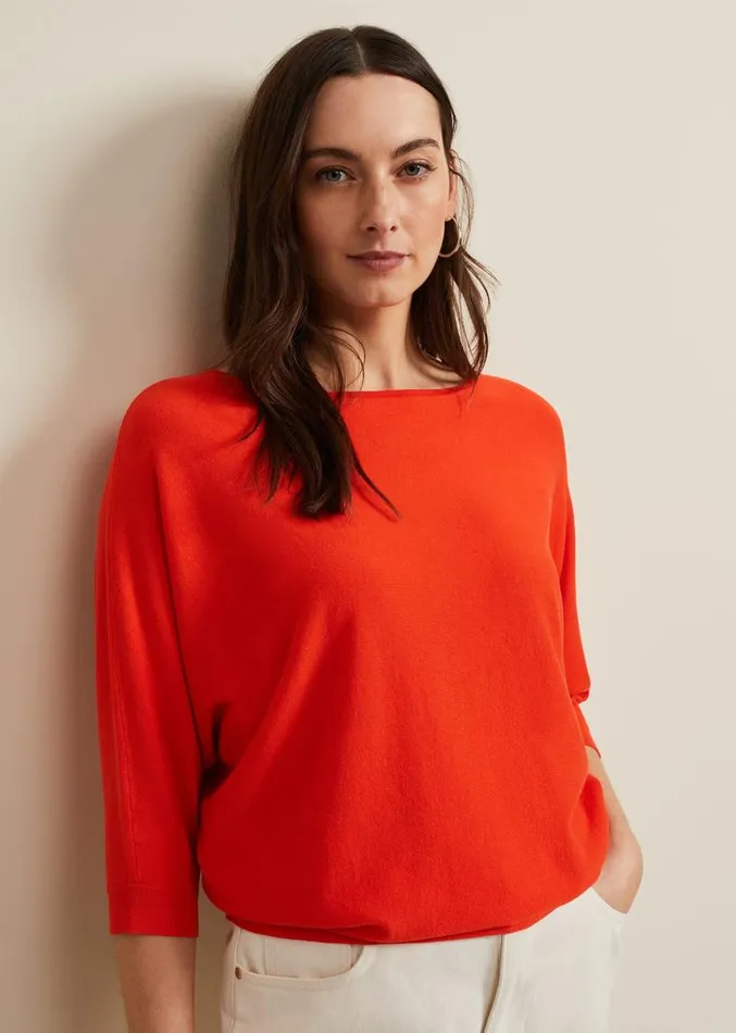 Cristine Knit Jumper Coral Women Phase Eight Knitwear