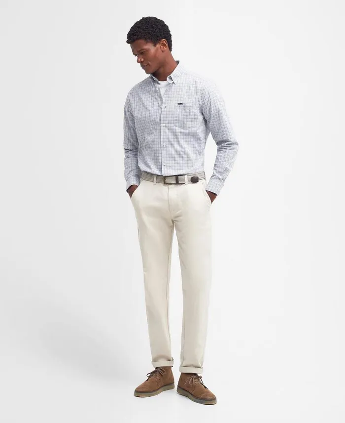 Cutmore Tailored Shirt Stone Men Barbour Shirts